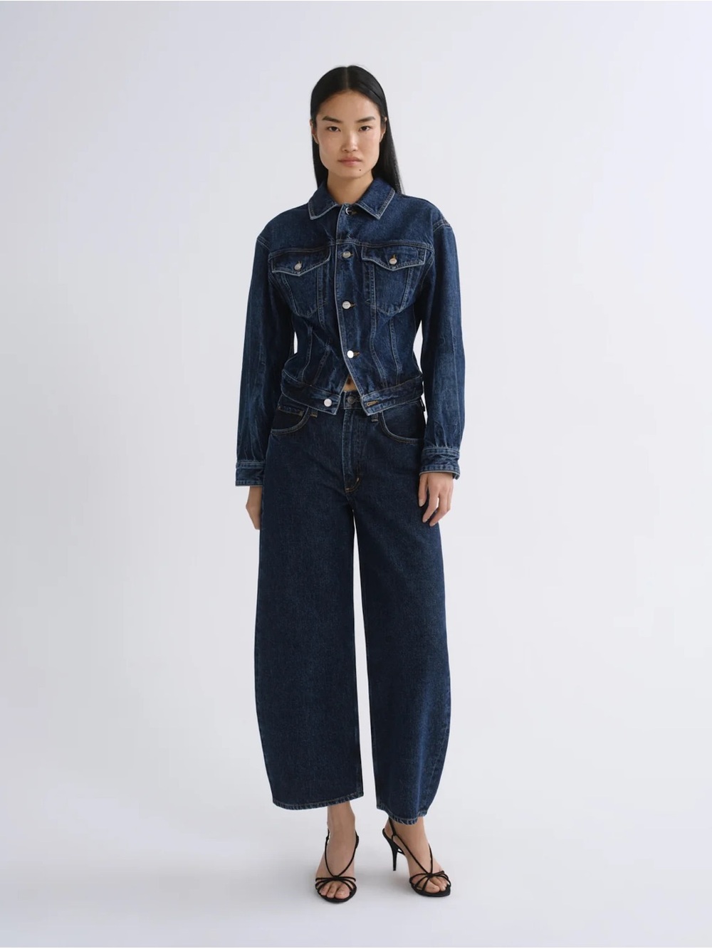 Agolde Low Curve Crop Jean Size 29 Wide Leg Dark Baggy Relaxed